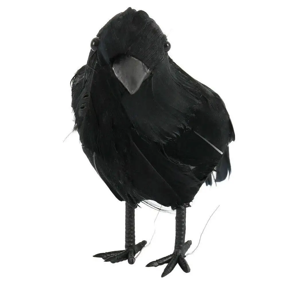 Черный в натуральную величину имитация Ворон фильм реквизит поддельная ворона Хэллоуин поддельная Птица Охота Декор принадлежности для фестиваля призраков