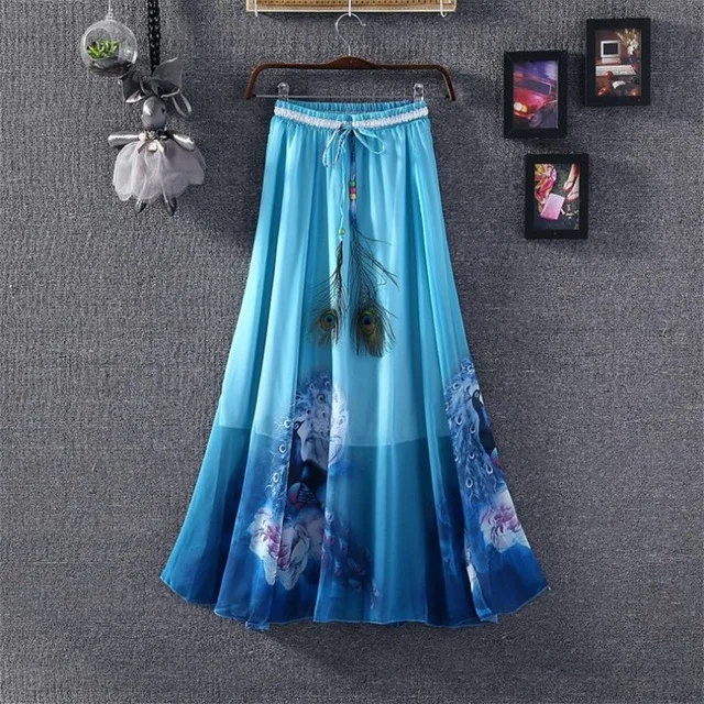 Шифоновые богемные юбки женские летние вечерние Харадзюку винтажные модные цветочные этнические богемные длинные юбки макси пляжная одежда - Цвет: Style Twenty  Sxi
