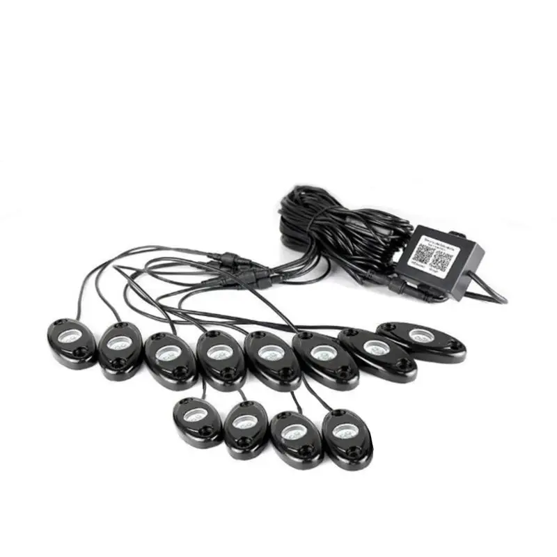 12pcs 9W LED Rock Light for Offroad Truck Boat Underbody Lamp - 4000145422214