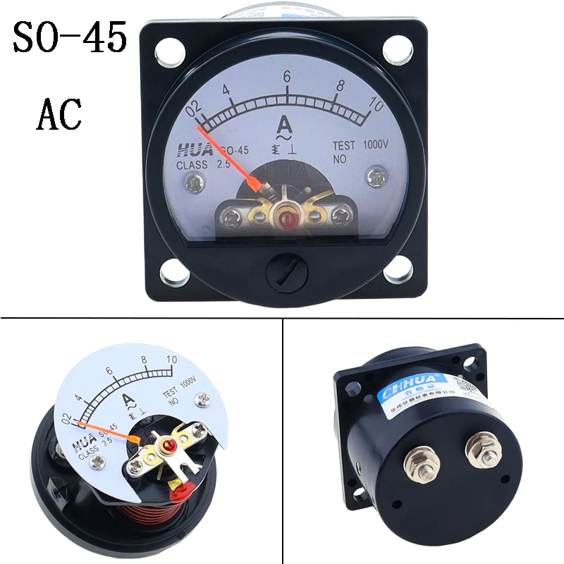 SO-45 AC Analog Ammeter 1A 2A 3A 5A 10A 15A 20A 30A 50A etc, Pointer meter/Current Meter/Panel Meter optical spectrum analyzer