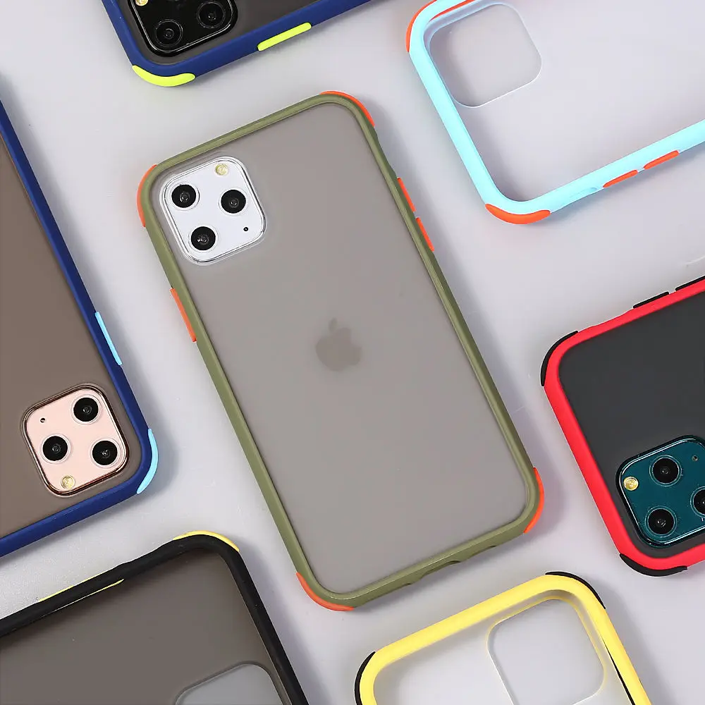 

Matte Transparent Phone Case For iPhone 11 pro XS Max XR X 6 6S 7 8 Plus Siliicone Protection Bumper Hard PC Phone Back Cover