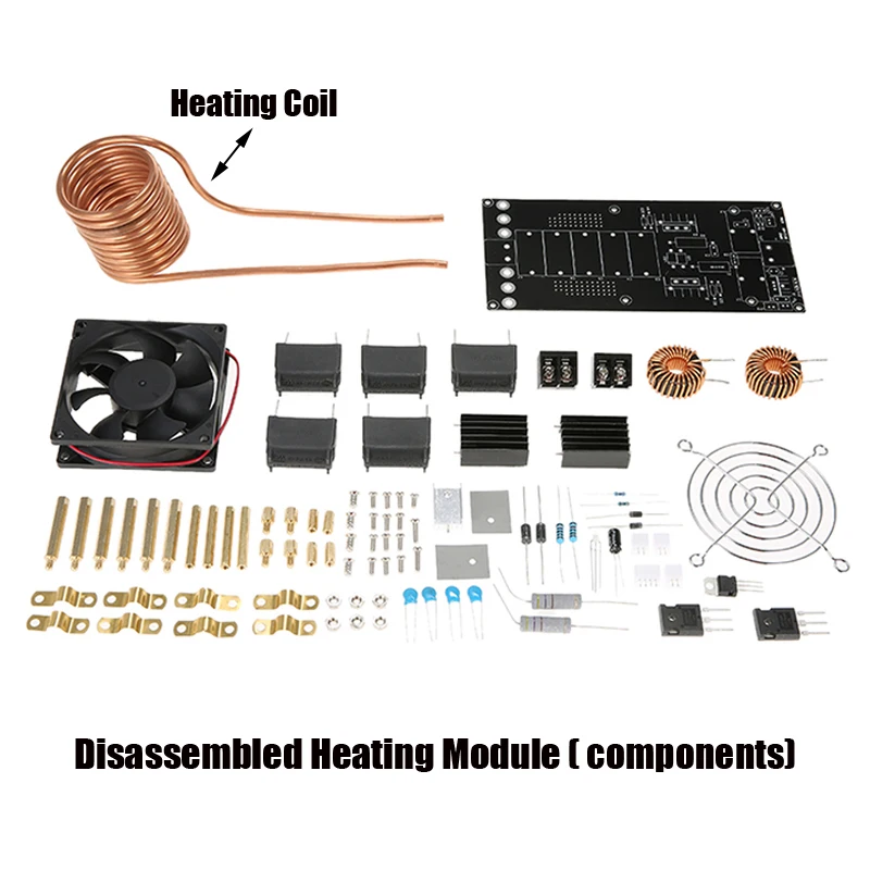 

DC 12V-40V 1000W 20A ZVS Induction Heating Board PCB Module Heater Coil with Fan