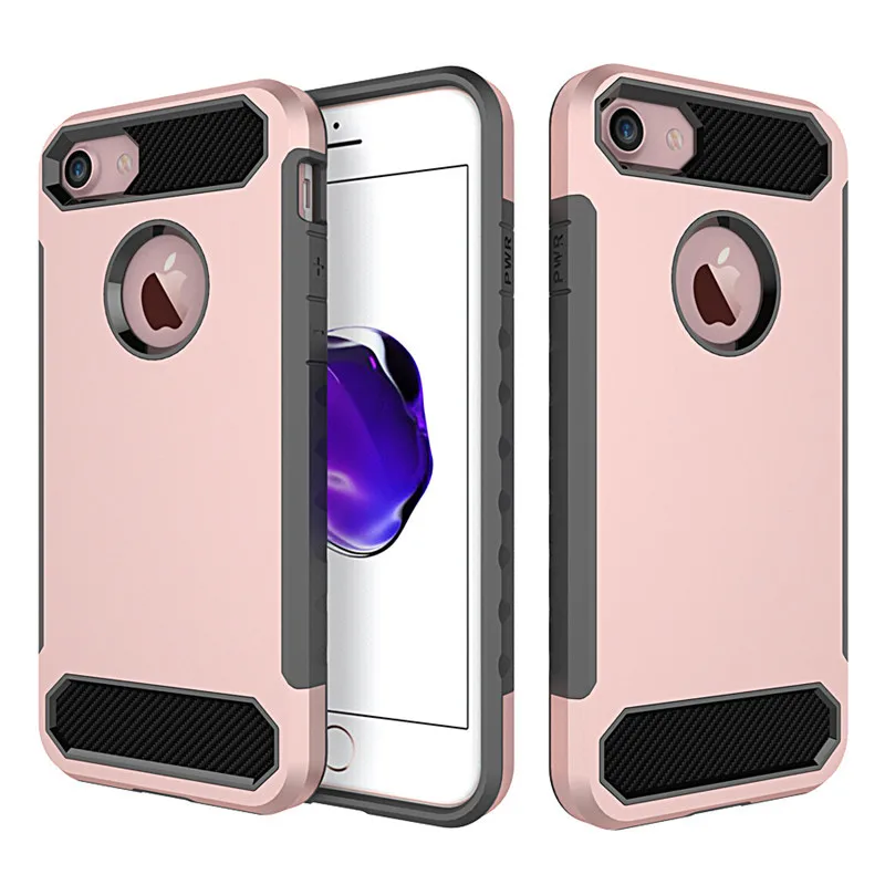 IPhone 7 чехол для телефона из углеродного волокна Защитный чехол-в-TPU+ PC ударопрочный iPhone 8 Plus