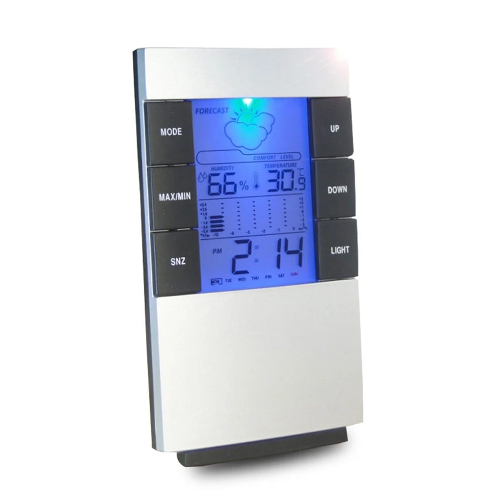 Цифровой будильник время большой дисплей часы с подсветкой часы с календарем Настольный гигрометр с дисплеем электронный термометр