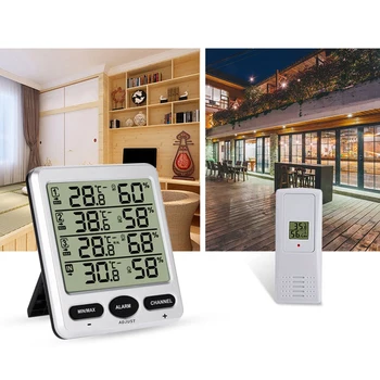

Ambient Weather Thermometers and Hygrometers Indoor Outdoor High-Precision Thermometers with Three Remote Sensors
