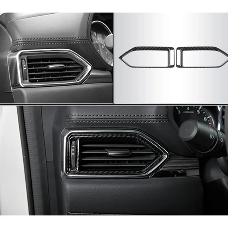 

ABS углеродного волокна для Mazda CX-5 2017 2018 2019 2020 автомобильные аксессуары левой и правой воздуха на выходе Крышка отделка стайлинга автомобилей 2 шт