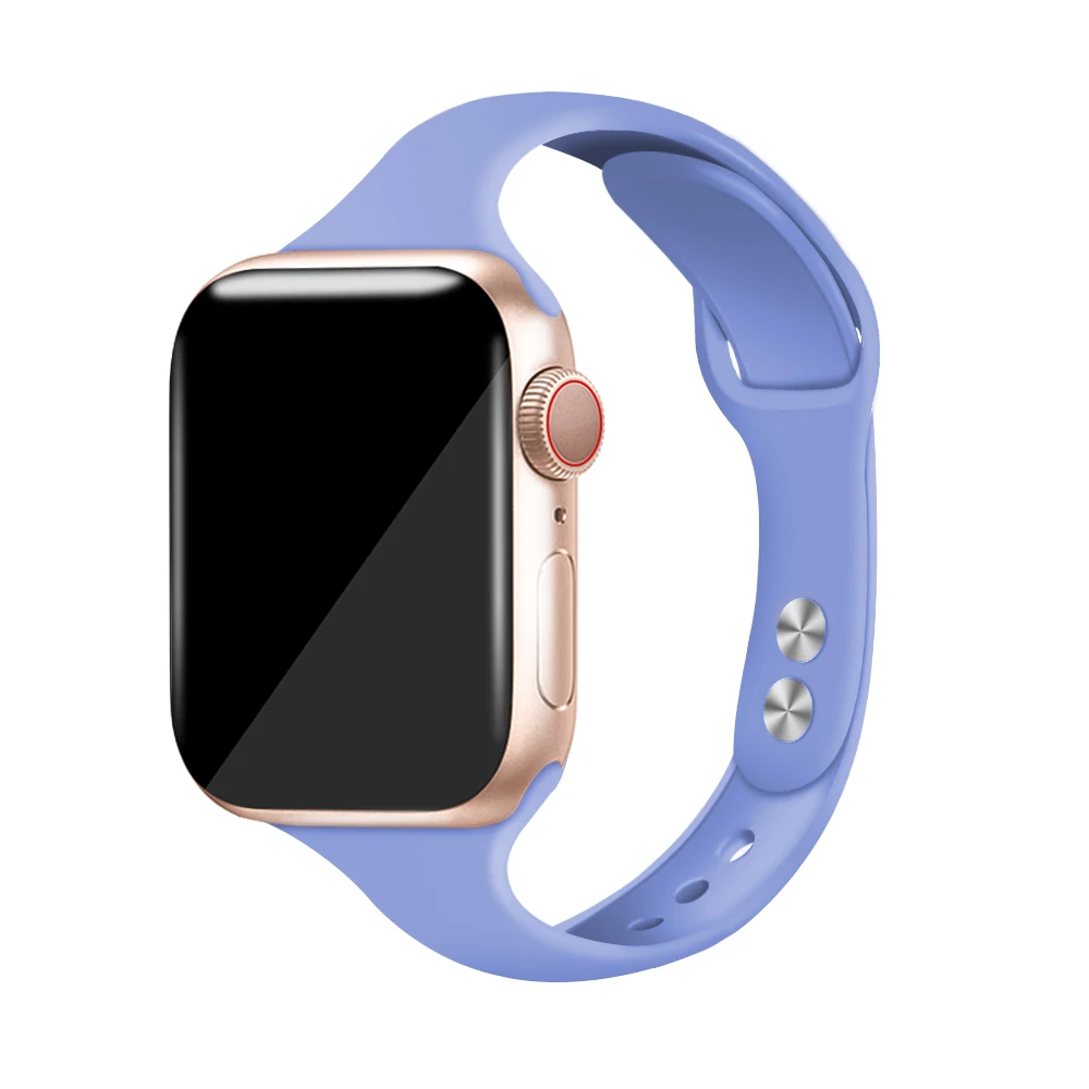 lilac Силиконовый ремешок для Apple watch band 4 5 44 мм 40 мм iwatch band correa 42 мм 38 мм наручный Браслет для Apple watch 3 2 1 Аксессуары - Цвет ремешка: lilac