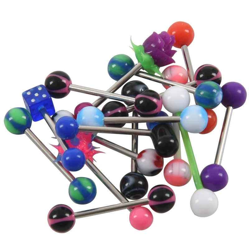 16X стальные стержни для пирсинга языка | Украшения и аксессуары