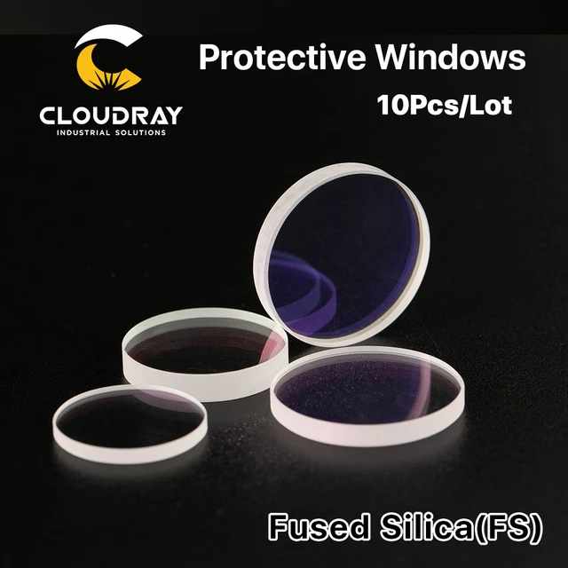 Cloudray 10Pcs Hot Sale Size Optical Laser Protective WIndows 18*2 27.9*4.1 30*5 37*7 1064nm Quartz Fused Silica for Laser Head 2