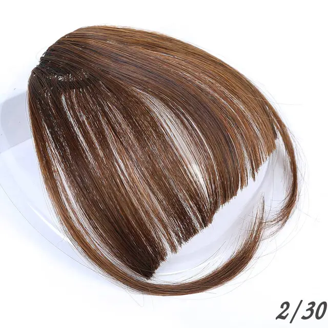 TALANG Neat Front Fringe Clip In  Hair Bangs  Hair Extensions Sweeping Side Blunt Bang Natural Black Brown Hairpieces 30
