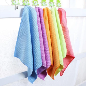 

6pcs / Set Plain Fish Scale Rags Without Traces And Lint-Free Fish Scale Rags Cleaning Cloth For Housework