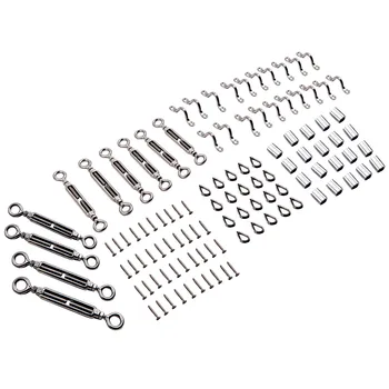 

10 Pack 1/8" Cable Railing Kit 304 Stainless Steel for Hardware Wood DIY Install WE3876