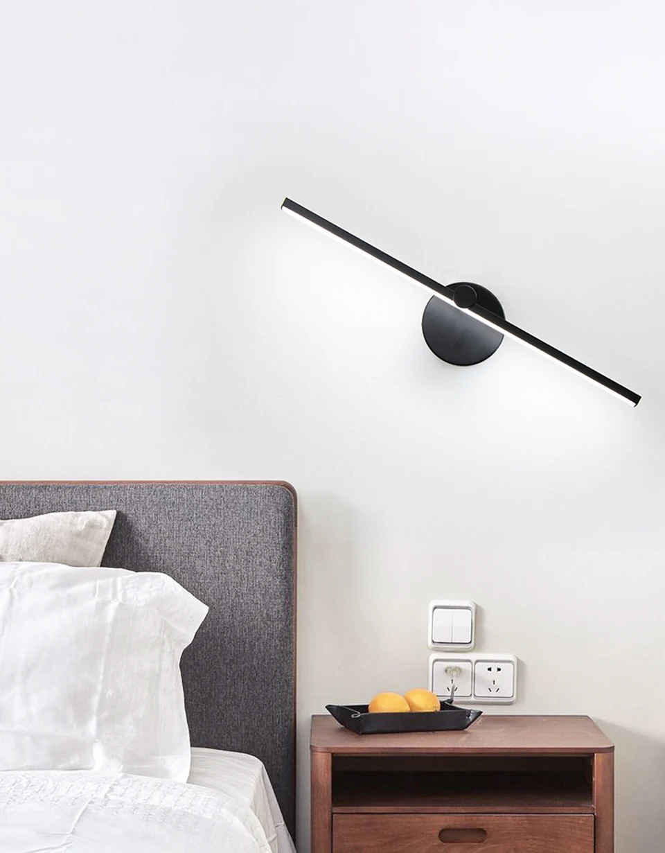 Tanie Nordic LED kryty kinkiety 8W biały/czarny kinkiety do domu sypialnia nocna lustro sklep