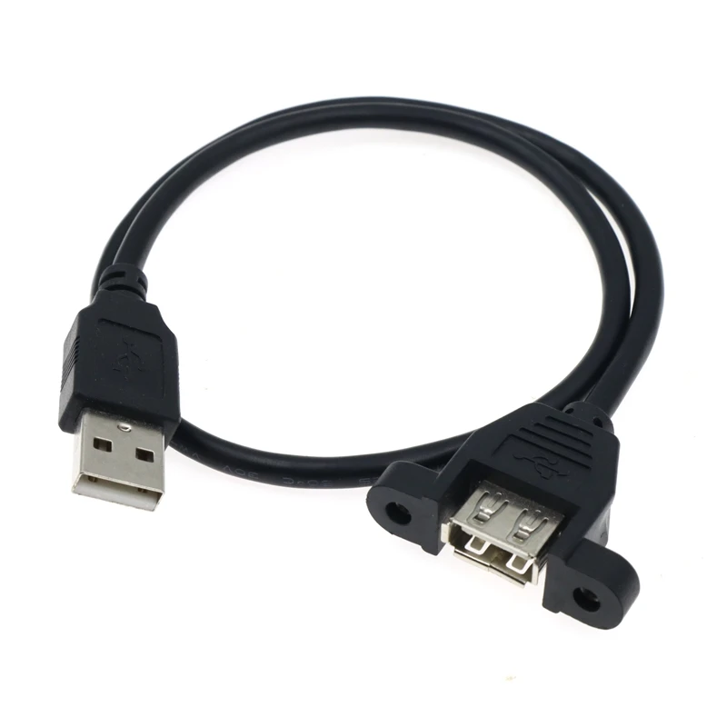 USB 2.0 Male-to-Female Extension Cable (0.3m-5m) with Panel Mounting Screw Holes for Industrial Control Chassis Description Image.This Product Can Be Found With The Tag Names Cheap Computer Cables Connectors, Computer Cables Connectors, Computer Office, High Quality Computer Office