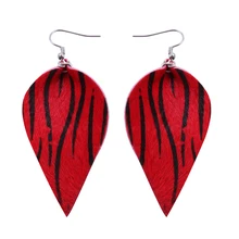 2 шт./упак. 6,2*3,5 см леопардовые узоры синтетические кожаные серьги для вечерние свадебные украшения, 1Yc4111