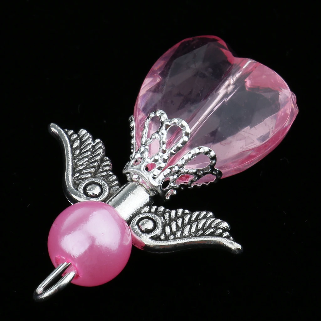 10Pcs Mixed Angel Wings Pendants Charms Dangle Spacer Beads Antique Silver Wings for Necklace Bracelet Jewelry Making Crafts
