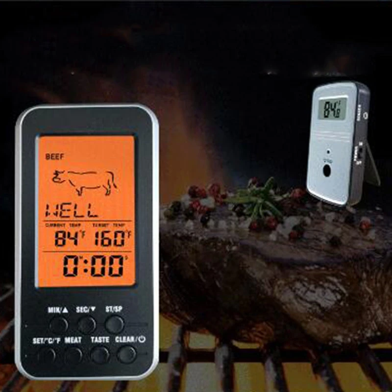Digital BBQ Thermometer Wireless Kitchen Oven Food Cooking Grill Smoker Meat Thermometer with Probe Digital BBQ Thermometer Wireless Kitchen Oven Food Cooking Grill Smoker Meat Thermometer with Probe