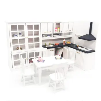 

1:12 Dollhouse Mini Kitchen Cupboard Set Miniature Simulation Wooden Furniture 094F