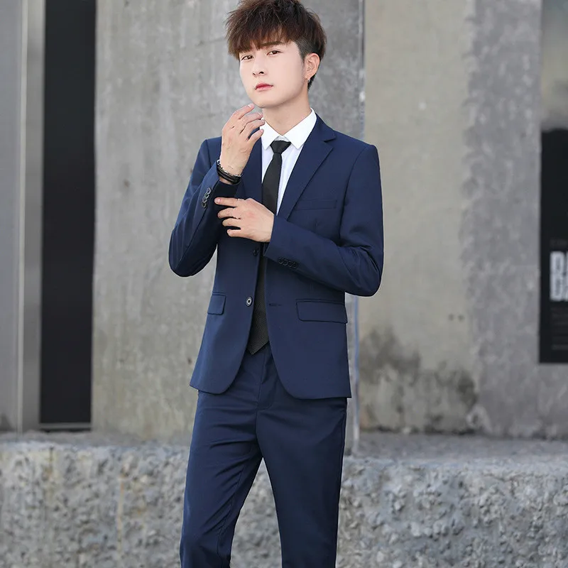 mens skinny fit navy suit