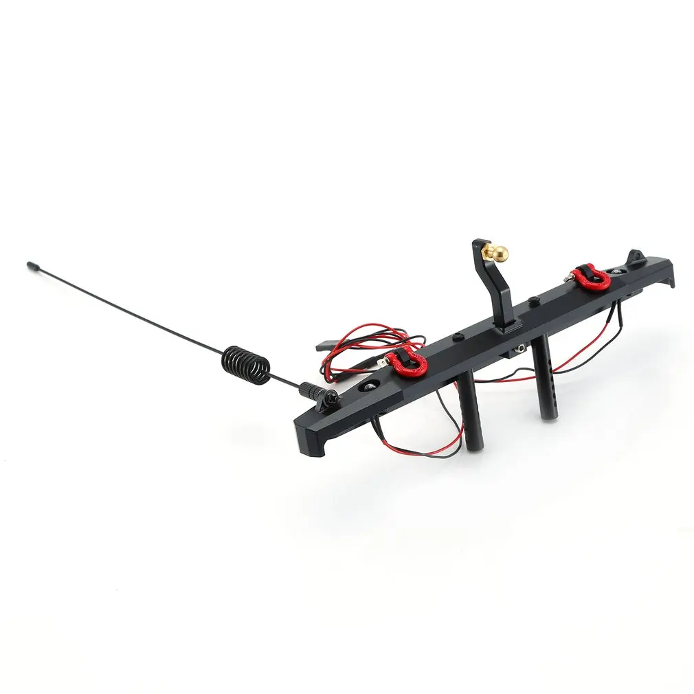 

RC Car Metal Alloy Rear Bumper Collision Avoidance For Traxxas TRX-4 TRX4 Axial Scx10 Scx10-II with Hooks, Lights and Antenna