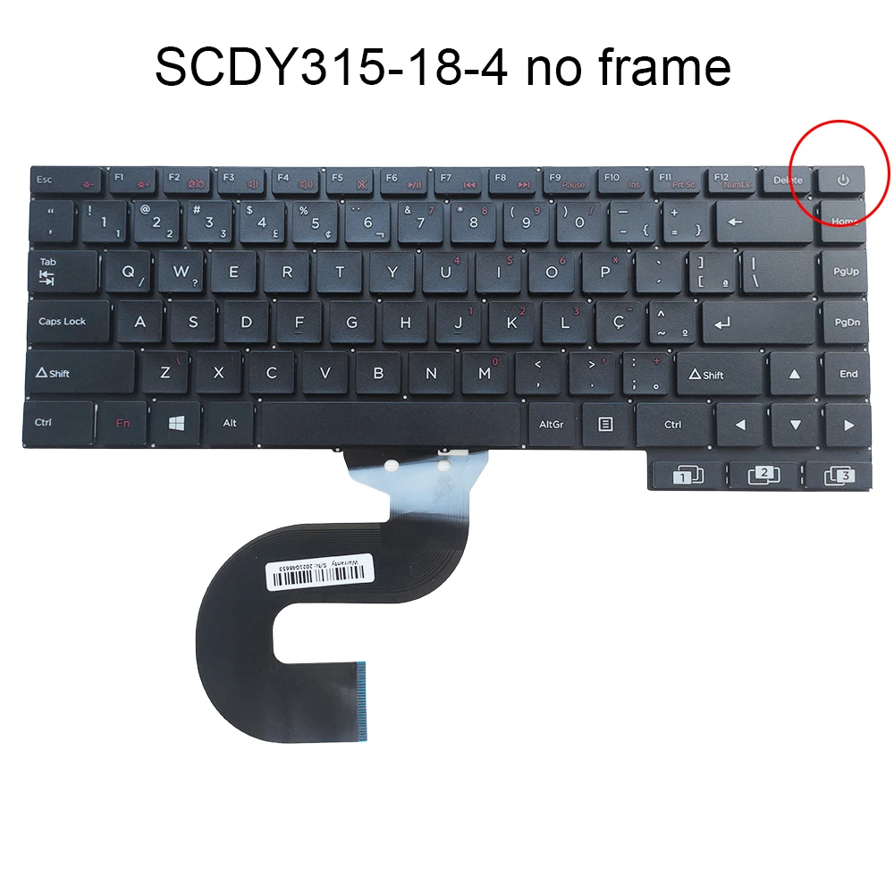 Teclado Brasileiro para Notebook Scdy31518-184 Pt-br Abnt2 Teclado Brasileiro Rápido Livre