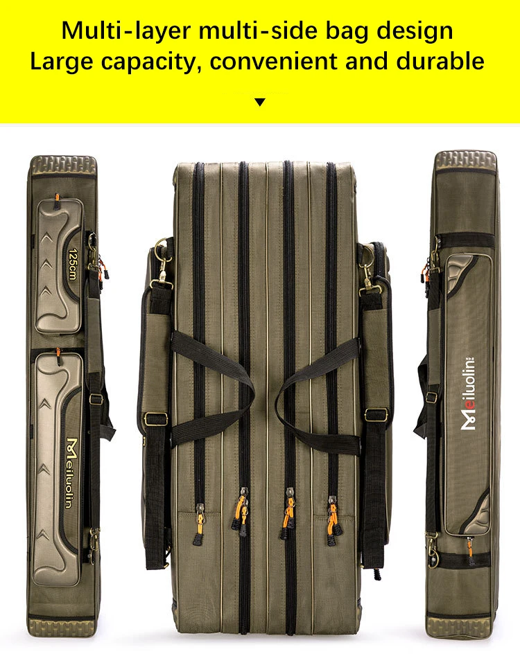 

4-Layer Fishing Rod Bag 80/90/100/110/120/125Cm Waterproof Fishing Gear Storage Fishing Bag Anti-Collision Large Free shipping