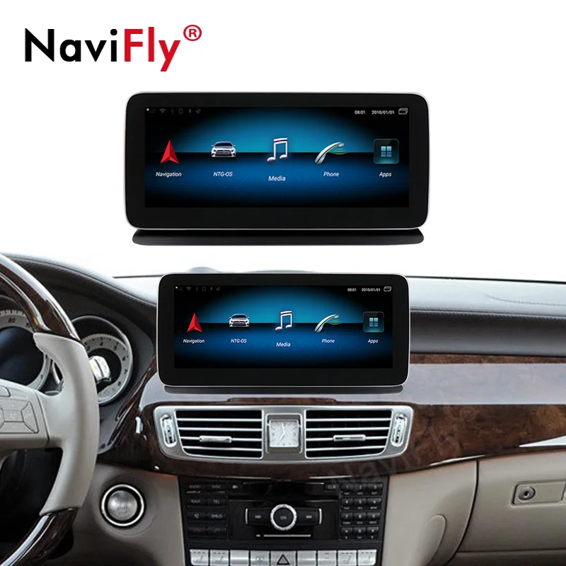 Best NaviFly 10.25inch IPS Android 9.0 8Core Car DVD Multimedia Player For Mercedes Benz CLS Class W218 2011 2013 With GPS BT WIFI