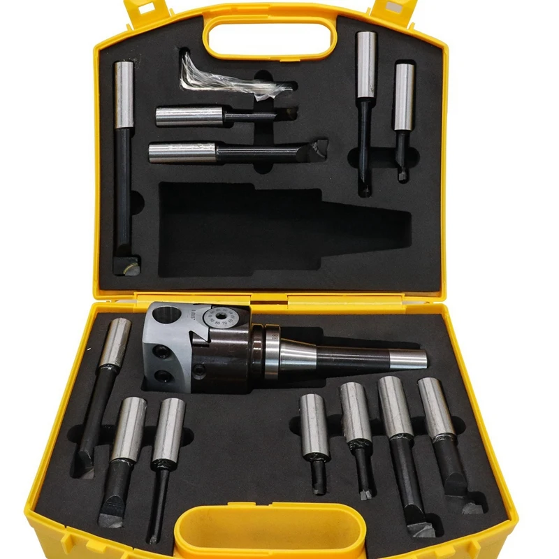 

12PCS/Set 3 inch Boring Head R8 Shank 3/4 inch Boring Bar Set Bridgeport Milling
