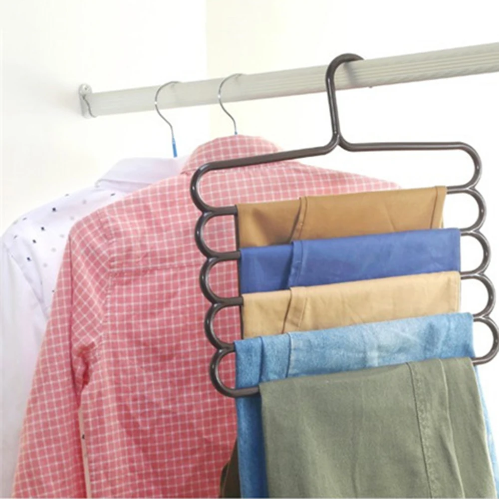 

5 layers Pants Scarf Hangers Multi-layer Storage Scarf Tie Rack Hanger Non-slip Multi-Functional Clothes hanger Home Organizer