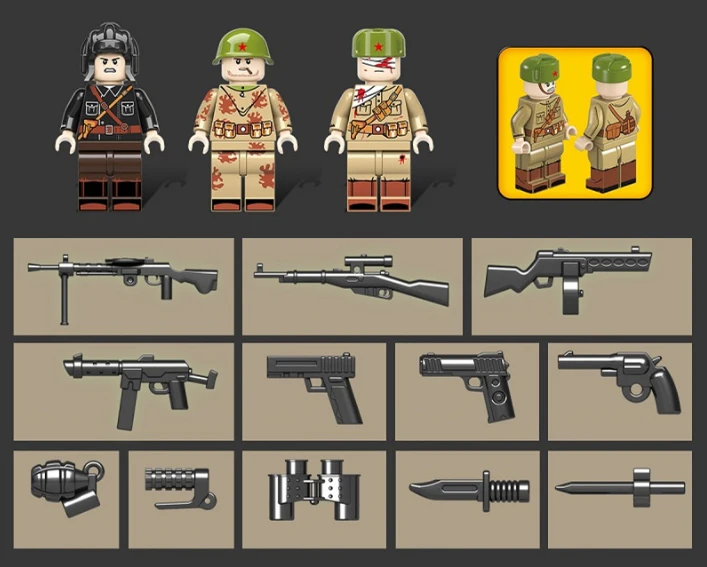 WW2 военный KV-1-танк, строительные блоки, Военный танк WW2, армейский солдат, оружие, блоки для оружия, игрушки для детей, подарки