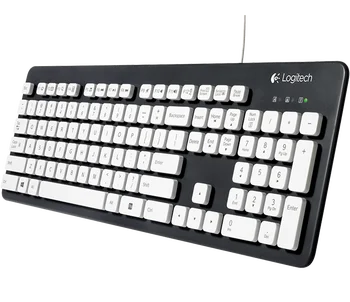 

Logitech Keyboard 103 Keys USB Wired Waterproof Rubberdome Keyboard for Laptop Desktop Tablet Computer