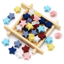 BOBO.BOX 10pcs Silicone Beads Mini Star Love Heart Beads DIY Baby Pacifier Chain Pendant BPA Free Eco-friendly Baby Teether Toys