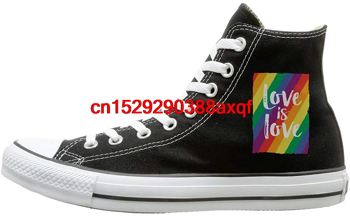 

High-top Canvas Shoes Sneaker Love is Love Gay Pride Casual Walking Shoes for Mens Womens