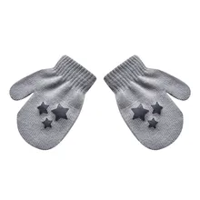 Детские перчатки с милым принтом со звездой, теплые зимние перчатки для девочек и мальчиков, отличный подарок