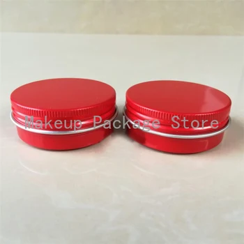 

30/50g ML refillable box red empty round aluminum metal tin cans cosmetic bottle red cream box DIY jar Aluminum Lipstick Pot