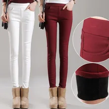 Осень зима утолщение женские леггинсы хлопок Мех замок Горячие Женские легинсы карандаш держать тепло 4xl плюс размер женские леггинсы