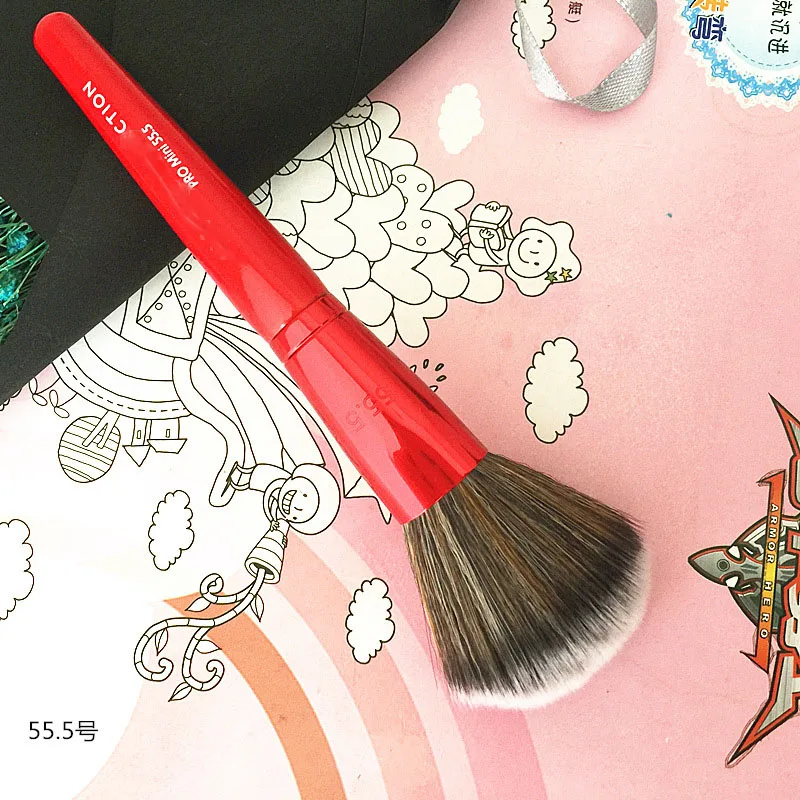 

1Pcs Professional Loose Powder Makeup Brush Liquid Foundation Mixed Blush Brush Basic Beauty Tools Portable