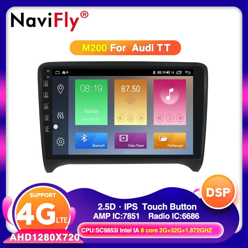  Android 10.0 Octa Core 4G RAM 64G ROM For Audi TT MK2 8J 2006-2012 Car DVD Radio Player With GPS na