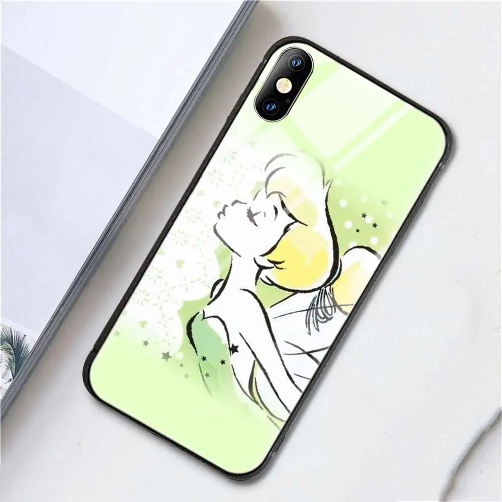 T06 Чехол для телефона из закаленного стекла для iPhone 6 6S 7 8 Plus X XS XR XSMax чехол для iPhone 11 11Pro Max Tinker Bell Tinkerbell аниме - Цвет: T06