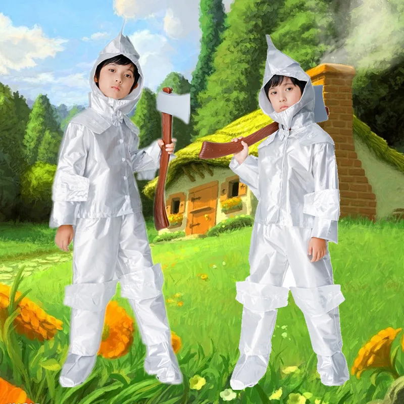 

Pantomime Oz Tin Man Clothing Children Festive Table Costume Tin Man Iron Man Cosplay Costume