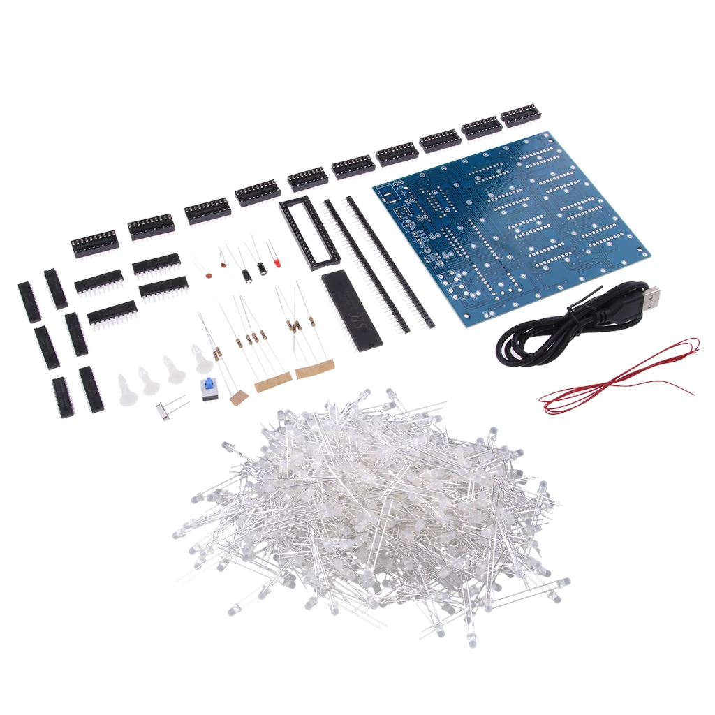 For Arduino 3D8 DIY 8x8x8 LED Cube 3D Light Electronic Soldering Kit Board
