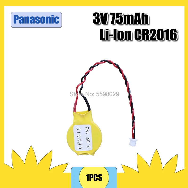 Аккумулятор Panasonic CR2016 2016 кнопочный аккумулятор с проводом и вилкой CMOS 3V батарейка