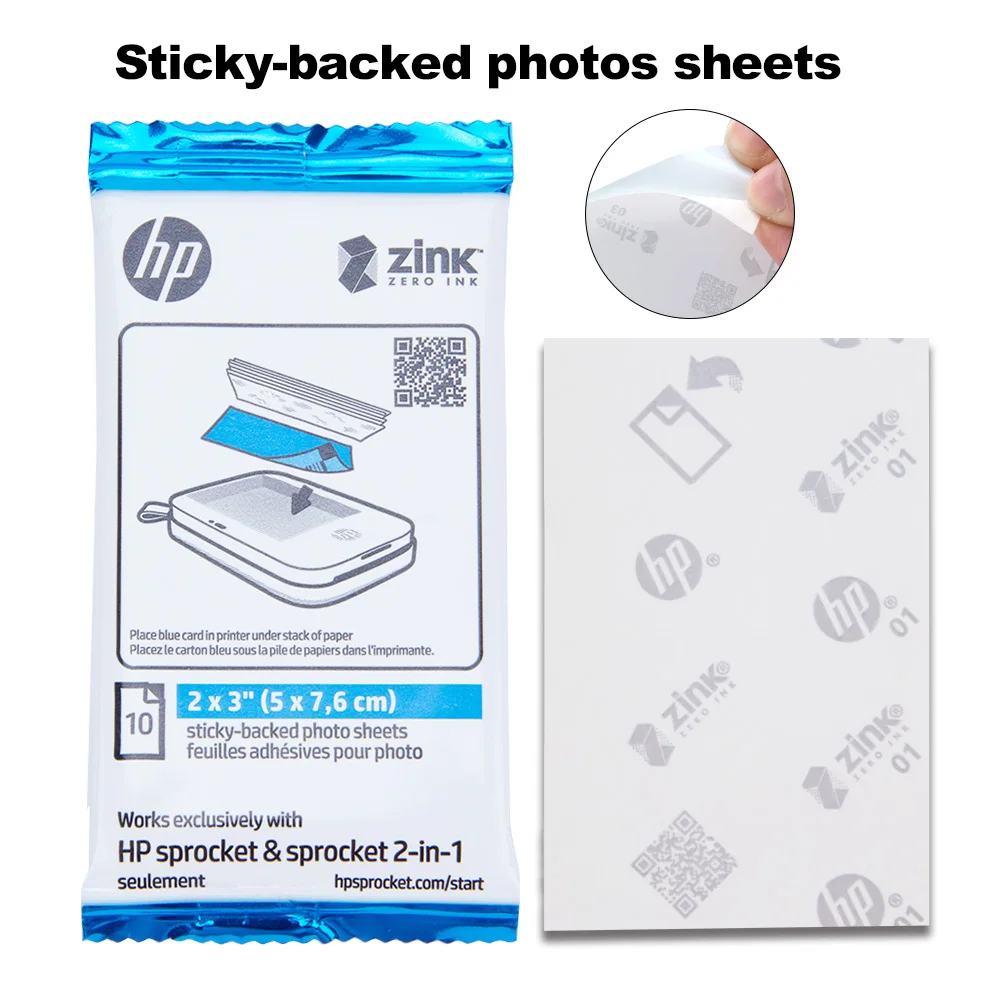 40 Sheets Sticky-Backed Sprocket Zink Photo Paper 2x3-inch for HP Sprocket or Sprocket 2-in-1 Photo Portable Wireless Printers 40 Sheets Sticky-Backed Sprocket Zink Photo Paper 2x3-inch for HP Sprocket or Sprocket 2-in-1 Photo Portable Wireless Printers