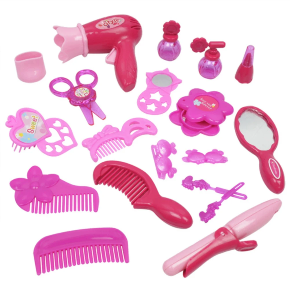 

For Kids Hairdressing Princess Funny Fashion Pretend Play Girls Home Simulation Hair Dryer Cosmetics Kit Toys Jewelry Children