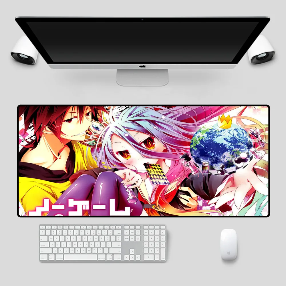 

Mairuige Animation Mouse Pad No Game No Life Gaming Mousepad Locking Computer Notebook Office Game Accessories Keyboard Desk Mat