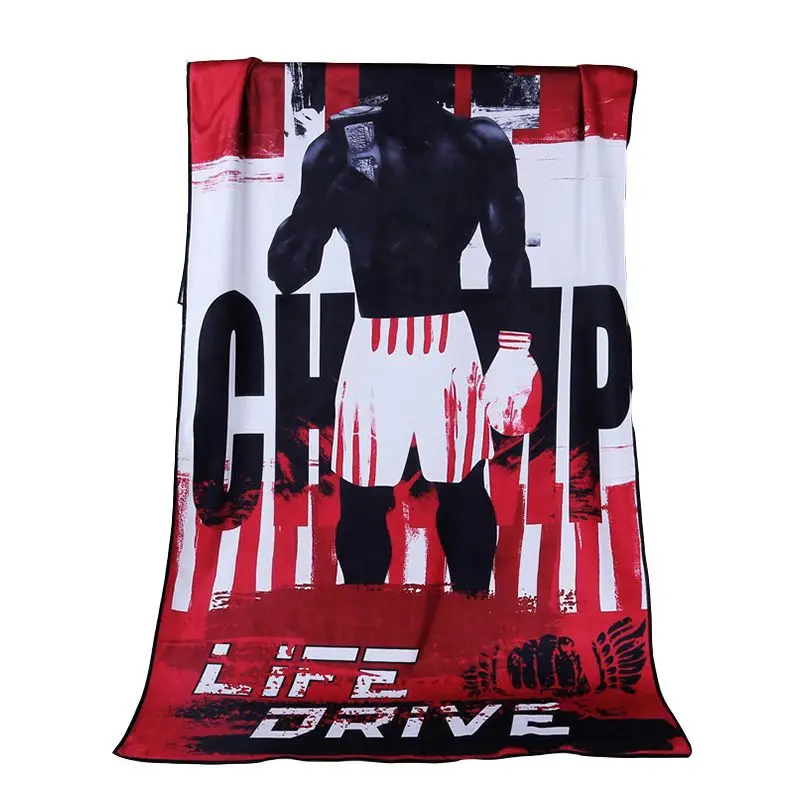 

Microfiber Towel Bath Towels Washcloth Shawl Printed Breathable Water Absorbent Multi-Purpose Men Boxing Fitness Towel