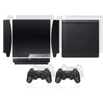 

Transparent clear Vinyl Skin Sticker Protector for Sony PS3 Slim PlayStation 3 Slim and 2 controller skins Stickers
