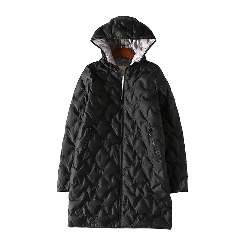 

A Generation of WOMEN'S down Jacket Lightweight Hooded Mid-length down Feather Coat Fashion Entity