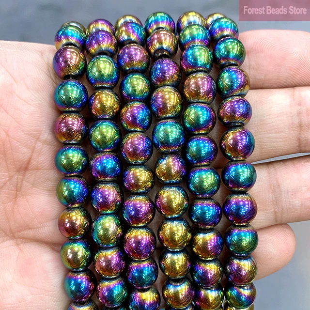 Buy Rainbow Multicolor Hematite Bracelet,8mm Beads,rainbow Color Bracelet,hematite  Bracelet,men,women,healthy,healing,protection,yoga,gift Online in India -  Etsy