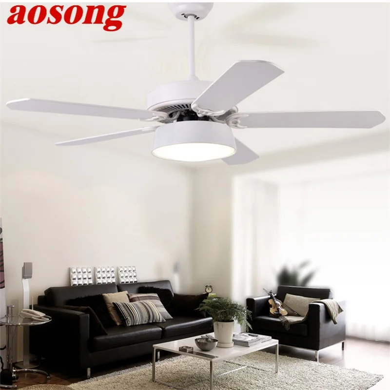 

AOSONG Ceiling Fan With LED Light Kit Remote Control 3 Colors Modern Home Decorative for Rooms Dining Room Bedroom Restaurant
